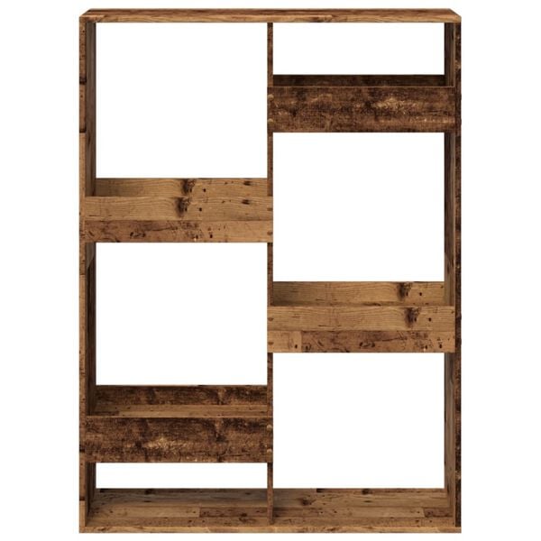 vidaXL Bookcase Old wood Engineered wood Large Bookshelf Rectangular