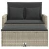 vidaXL Patio Sofa Light Grey PE Rattan Medium