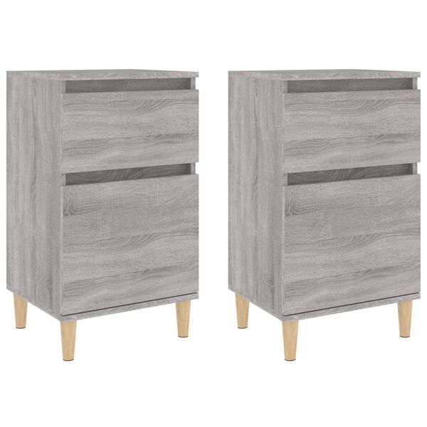 vidaXL Bedside Cabinet Set of 2 Grey sonoma