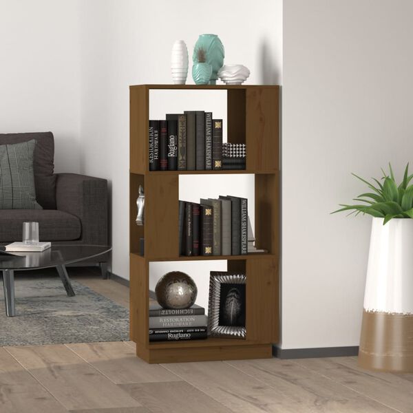 vidaXL Book Cabinet Honey brown Solid pine wood Medium Book Cabinet