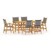 vidaXL Garden Dining Set Brown Solid Acacia Wood, Poly Rattan 7 Piece