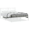 vidaXL Bed Frame White Powder-Coated Steel Double Durable Bed Frame