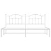 vidaXL Bed Frame White Powder-coated steel Double Bed Frame
