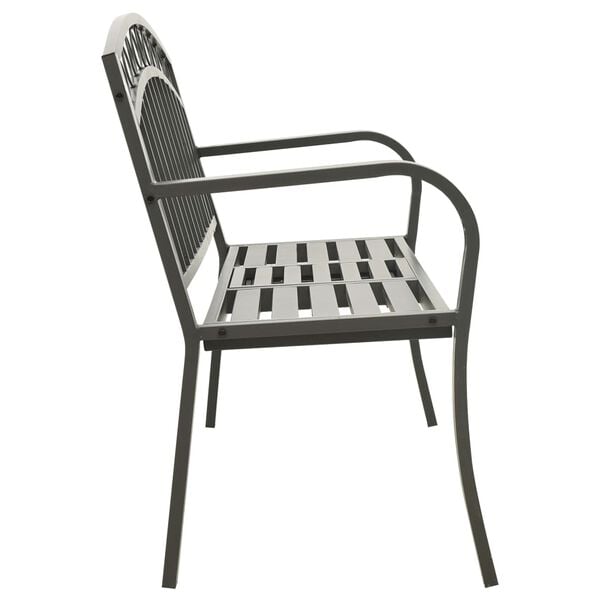 vidaXL Garden Bench Grey Powder-coated steel Medium Durable
