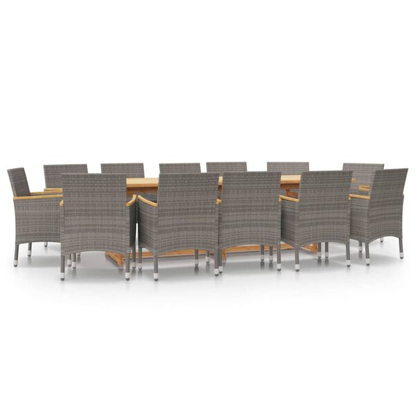 vidaXL Garden Dining Set Grey, Dark grey