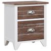 vidaXL Cabinet Set of 2 Brown and White Paulownia Wood and Plywood