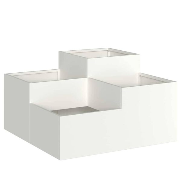 vidaXL Garden Planter White 80 x 80 x 48 cm Steel