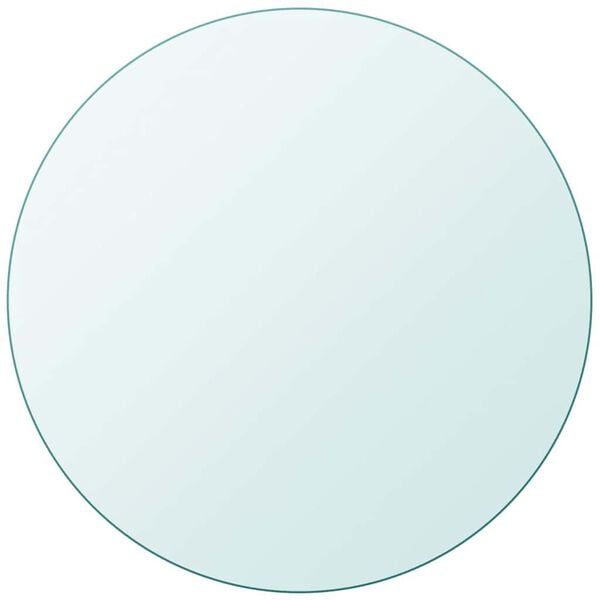 vidaXL Table Top Clear Tempered Glass 19.7 in diameter Scratch-resistant