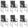 vidaXL Lowback Chair Cushion Set of 6 Melange anthracite
