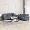 vidaXL Sofa Set Dark Gray Velvet (100% polyester), metal, textilene, plywood