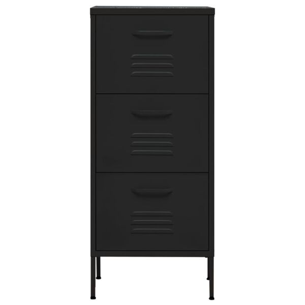 vidaXL Storage Cabinet Black 16.7"x13.8"x40" Steel