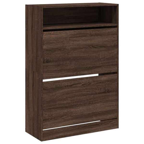 vidaXL Shoe Cabinet Brown Oak Engineered wood Tall Shoe Cabinet