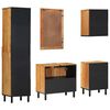 vidaXL Bathroom Furniture Set with Shelf 5 pcs Brown solid acacia wood