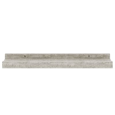 Long concrete shelf with mounting lip, side view showing attachment holes
