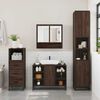 vidaXL Bathroom Furniture Set Brown Oak Engineered Wood, Metal, Glass