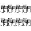 vidaXL Dining Set Black PVC rattan, powder-coated steel, glass 9 Piece Set