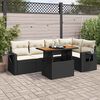 vidaXL Garden Sofa Set Black, Cream white