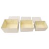 vidaXL Stackable Storage Box Set of 3 Piece Fabric Cream