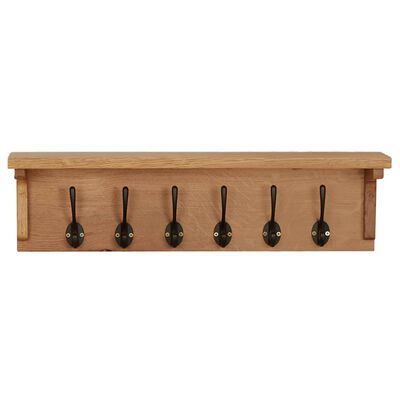 vidaXL Coat Rack 23.6"x6.3"x6.3" Solid Oak Wood