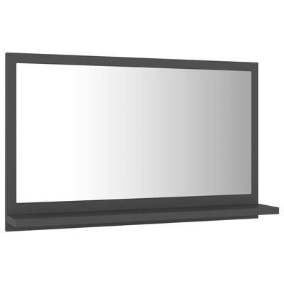 vidaXL Bathroom Mirror Gray 23.6"x4.1"x14.6" Chipboard