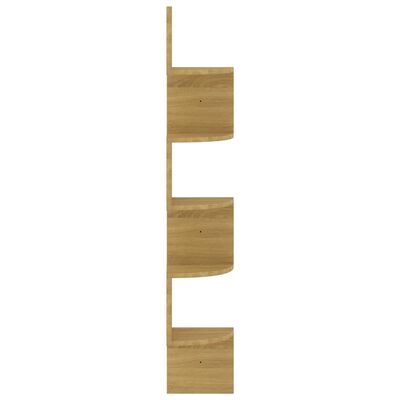 vidaXL Wall Corner Shelf Sonoma Oak 7.5"x7.5"x48.4" Engineered Wood