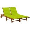 vidaXL 2-Person Patio Sun Lounger with Cushions Solid Acacia Wood