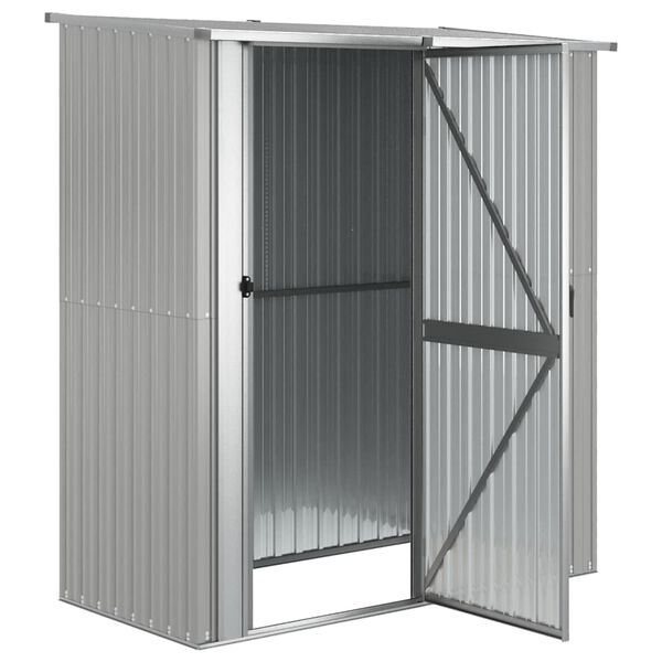 vidaXL Garden Shed Grey Galvanized Steel Large Garden Shed Rectangular
