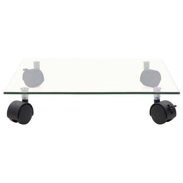 vidaXL Plant Roller Set of 2 Transparent Tempered Glass 13.8 x 13.8 in