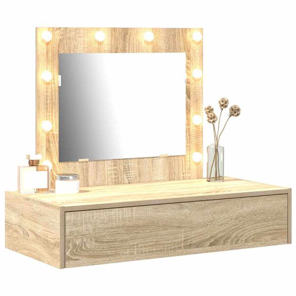 vidaXL Dressing Table Brown 32.68 x 15.75 x 27.56 in Engineered Wood