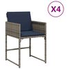 vidaXL Garden Chair Grey PE rattan Standard Foldable Garden Chair