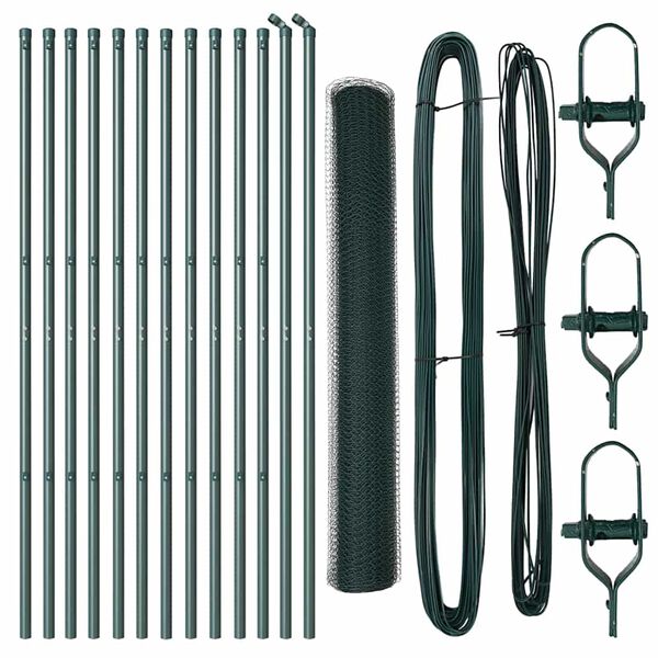 vidaXL Fence Post Green 82.02 x 3.94 ft (0.51 in mesh) Steel