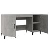 vidaXL Desk Concrete Gray Engineered Wood Large Desk Rectangular