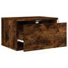 vidaXL Wall-mounted Bedside Cabinet Smoked Oak Engineered Wood Medium