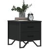 vidaXL Bedside Cabinet Black Engineered wood, metal Medium