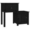 vidaXL Bedside Cabinet Set of 2 Black Solid pine wood Medium
