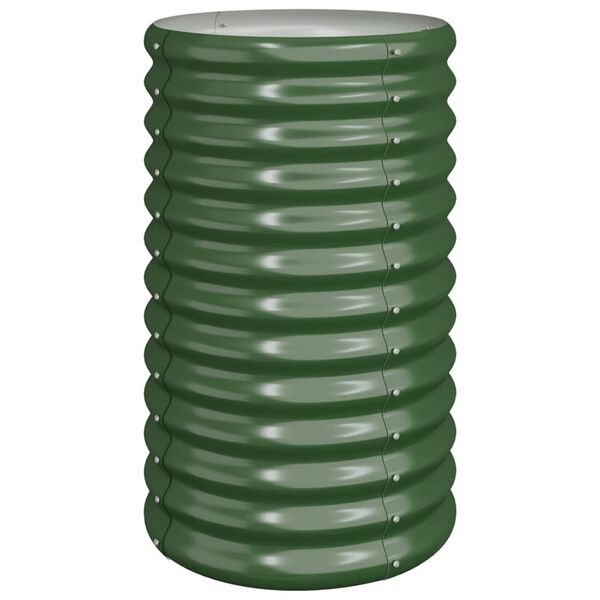 vidaXL Garden Planter Green Powder-coated steel Large Storage