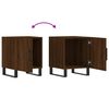 vidaXL Bedside Cabinet Brown Oak Engineered Wood, Iron Standard