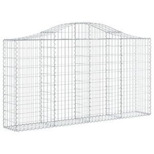 vidaXL Gabion Basket Silver Galvanized Iron 78.7 x 11.8 x 39.4 in