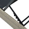 vidaXL Sun Lounger Reclining Beige 200.5 x 70 x 75 cm Poly Rattan