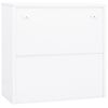 vidaXL Office Cabinet White Steel, Tempered Glass Large