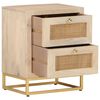 vidaXL Bedside Cabinet Natural Wood Solid Mango Wood, Iron Bedside Cabinet