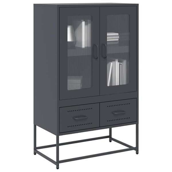 vidaXL Highboard Anthracite Cold-rolled steel Highboard Rectangular