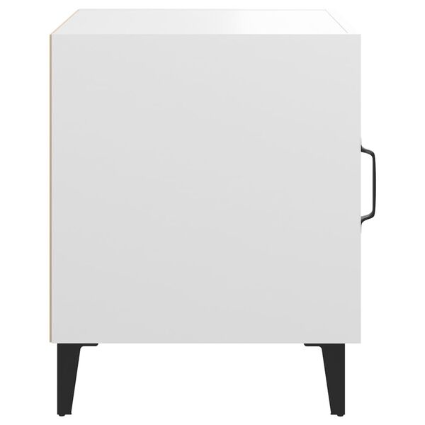 vidaXL Bedside Cabinet White Engineered wood, metal Medium