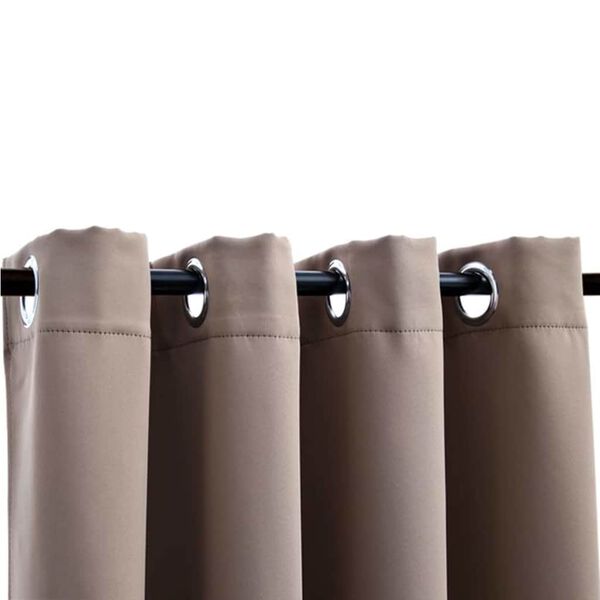 vidaXL Blackout Curtains with Metal Rings 2 pcs Taupe 55.1x88.6"