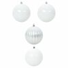 vidaXL Christmas Bauble Set 4 pcs White Plastic