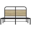 vidaXL Bed Frame Sonoma Oak Steel, Engineered Wood Double Bed Frame
