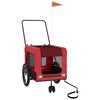 vidaXL Pet Bike Trailer Red and Black Oxford Fabric and Iron