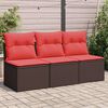vidaXL Garden Sofa with Cushion 7 pcs Brown Poly rattan
