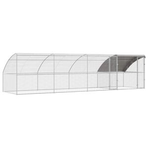 vidaXL Chicken Cage 4 pcs Silver 314.96 x 78.74 x 78.74 in