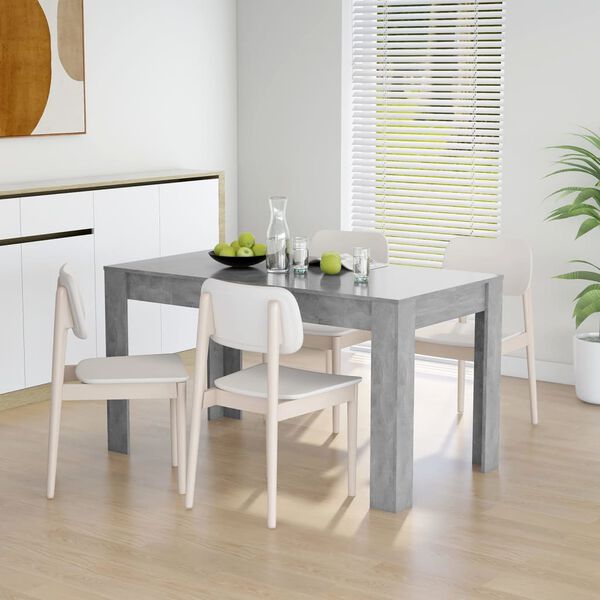 vidaXL Dining Table Concrete grey Engineered wood 55.1 in long Durable